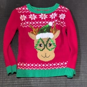 Festive Reindeer Sweater - Red and Green